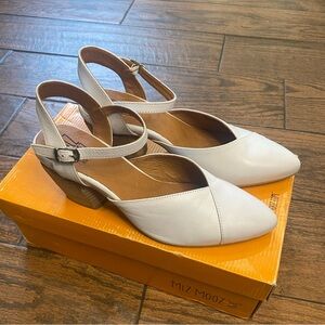 Miz Mooz Alina White Leather Heels